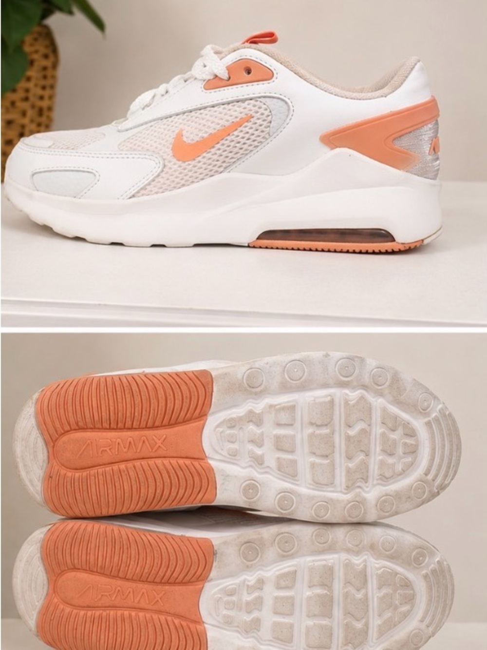 Nike Women’s Air Max Sneakers in White and Coral